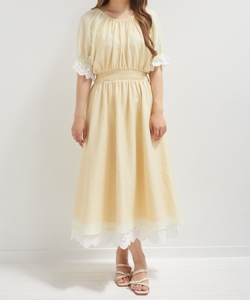 ウエストシャーリングワッシャーワンピース セール】ウエストシャーリングワッシャーワンピース（ワンピース