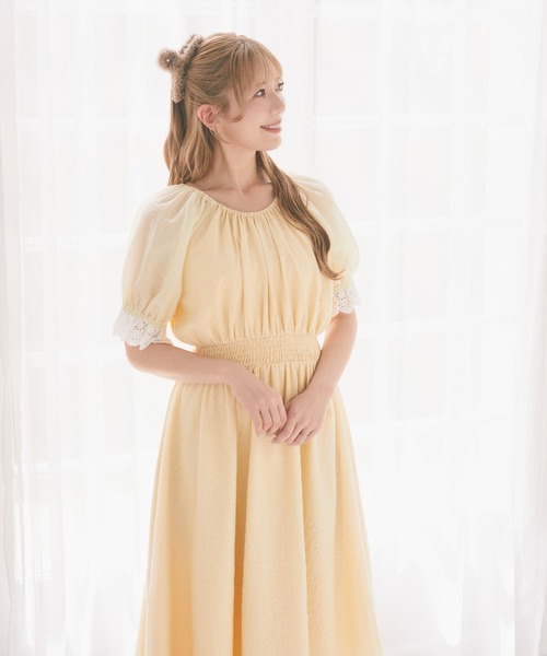 セール】ウエストシャーリングワッシャーワンピース（ワンピース