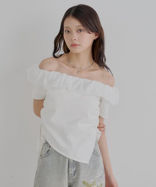 セール】バルーンフリルドッキングギャザーニット（ニット