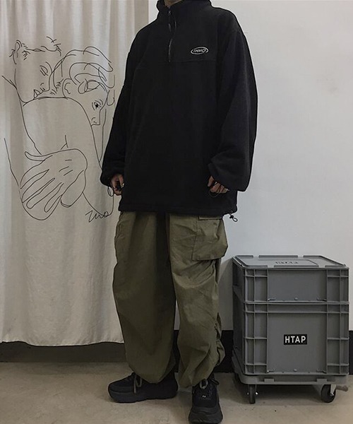 WARAIJOGO(ワライジョウゴ)の「ハーフジップルーズシルエットフリーストップス(NEZ)(その他トップス・レディース・ブラック・FREE)」の6枚目の写真