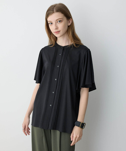 LE SOUK HOLIDAY(ルスークホリデー)の「2025年春夏【接触冷感】EASY ELEGANCEフリルブラウス(Tシャツ/カットソー・レディース・オフホワイト/ブラック/ブラウン・L/M)」の8枚目の写真