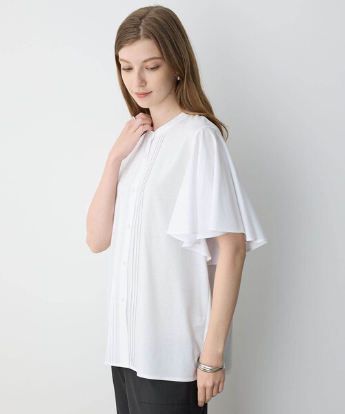 LE SOUK HOLIDAY(ルスークホリデー)の「2025年春夏【接触冷感】EASY ELEGANCEフリルブラウス(Tシャツ/カットソー・レディース・オフホワイト/ブラック/ブラウン・L/M)」の10枚目の写真