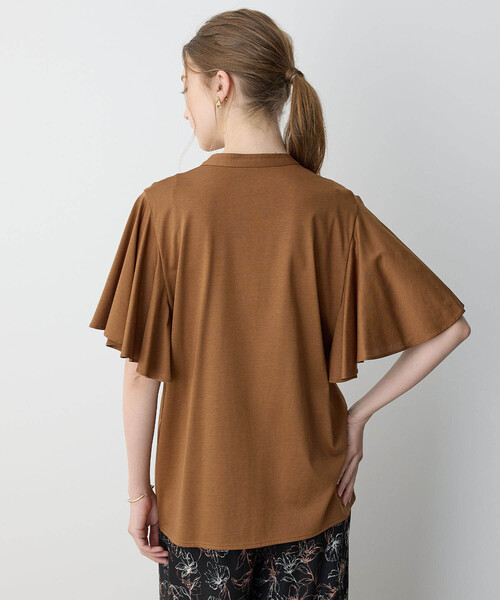 LE SOUK HOLIDAY(ルスークホリデー)の「2025年春夏【接触冷感】EASY ELEGANCEフリルブラウス(Tシャツ/カットソー・レディース・オフホワイト/ブラック/ブラウン・L/M)」の11枚目の写真