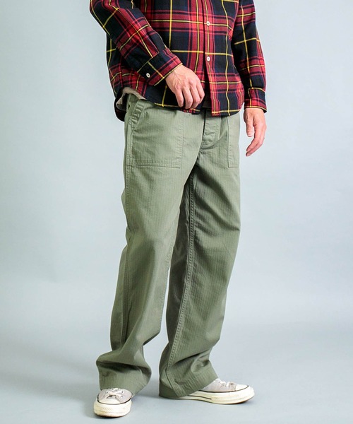 OMMOカーキ38 OMNIGOD mens / オムニゴッド ] ヘリンボーン イージーベイカーパンツ