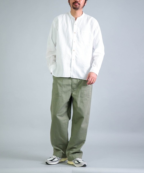 OMNIGOD イージーベイカーパンツ ミリタリー 日本製 岡山児島 L OMNIGOD mens / オムニゴッド ] ヘリンボーン イージーベイカーパンツ