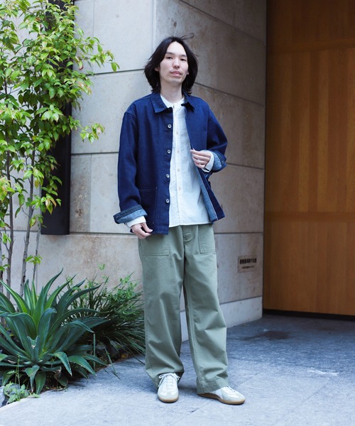 OMNIGOD イージーベイカーパンツ ミリタリー 日本製 岡山児島 L OMNIGOD mens / オムニゴッド ] ヘリンボーン イージーベイカーパンツ