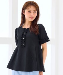 Feroux（フェルゥ）の「【洗える】フリルデザインペプラムニットトップス（ニット/セーター）」