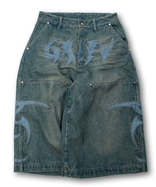 GALFY（ガルフィー）の「【GALFY/ガルフィー】部族長デカ短パン（デニムパンツ・メンズ・ブルー系その他/ライトインディゴブルー/ブラック・L/XL）」の3枚目の写真