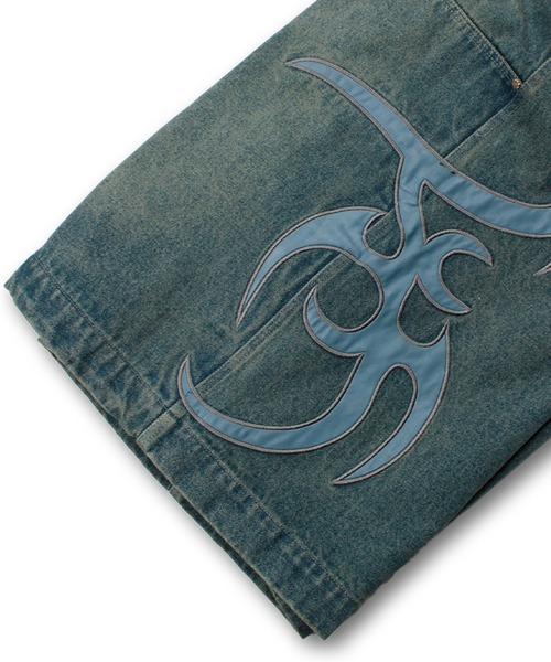 GALFY（ガルフィー）の「【GALFY/ガルフィー】部族長デカ短パン（デニムパンツ・メンズ・ブルー系その他/ライトインディゴブルー/ブラック・L/XL）」の11枚目の写真