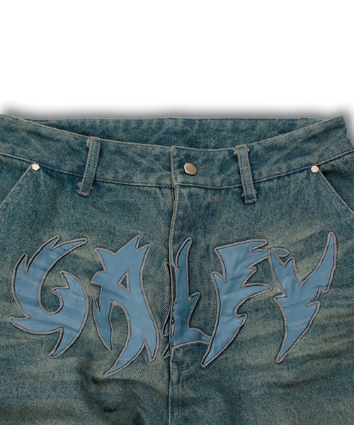 GALFY（ガルフィー）の「【GALFY/ガルフィー】部族長デカ短パン（デニムパンツ・メンズ・ブルー系その他/ライトインディゴブルー/ブラック・L/XL）」の7枚目の写真