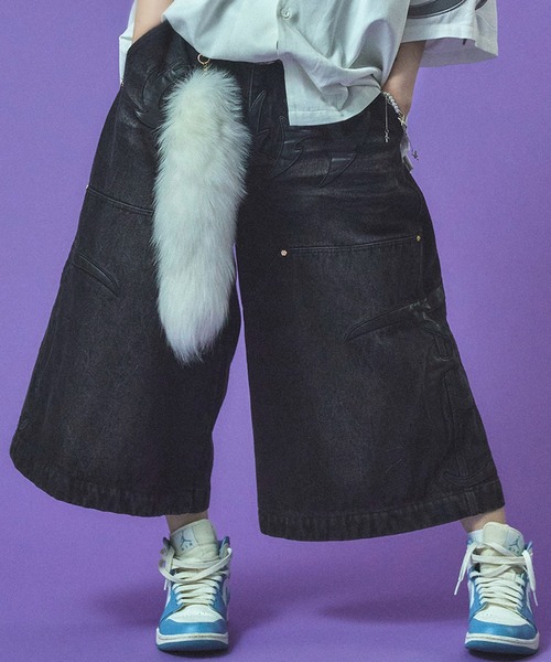 GALFY（ガルフィー）の「【GALFY/ガルフィー】部族長デカ短パン（デニムパンツ・メンズ・ブルー系その他/ライトインディゴブルー/ブラック・L/XL）」の14枚目の写真