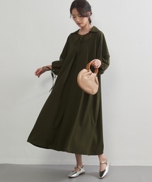 シフォン切替フレアタックロングワンピース