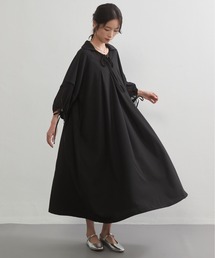 シフォン切替フレアタックロングワンピース