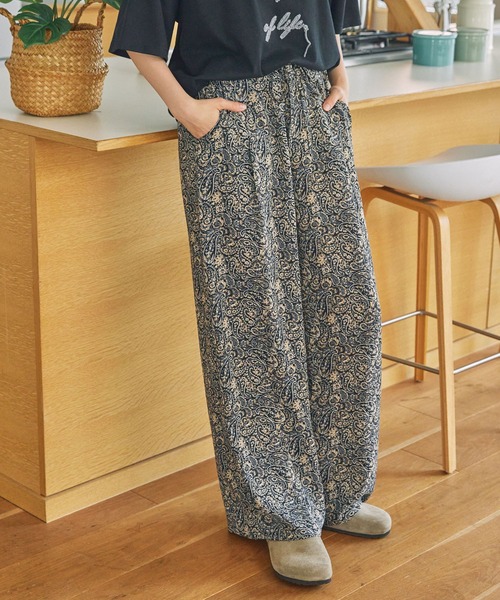 MONO-MART LADY'S（モノマートレディース）の「ペイズリーイージーパンツ（その他パンツ・レディース・ブラック/グリーン/ベージュ・M/S）」の4枚目の写真