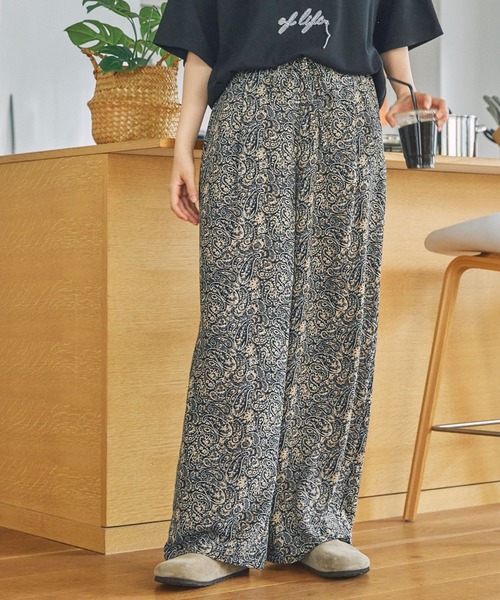 MONO-MART LADY'S（モノマートレディース）の「ペイズリーイージーパンツ（その他パンツ・レディース・ブラック/グリーン/ベージュ・M/S）」の5枚目の写真