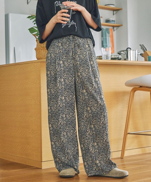 MONO-MART LADY'S（モノマートレディース）の「ペイズリーイージーパンツ（その他パンツ・レディース・ブラック/グリーン/ベージュ・M/S）」の6枚目の写真