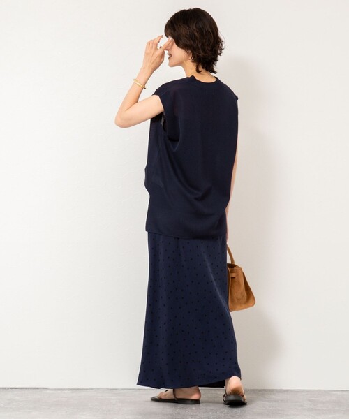 NOLLEY’S（ノーリーズ）の「ウォッシャブルドットプリントナロースカート（スカート・レディース・ブルー系その他7/ブラウン系その他・38/36）」の21枚目の写真