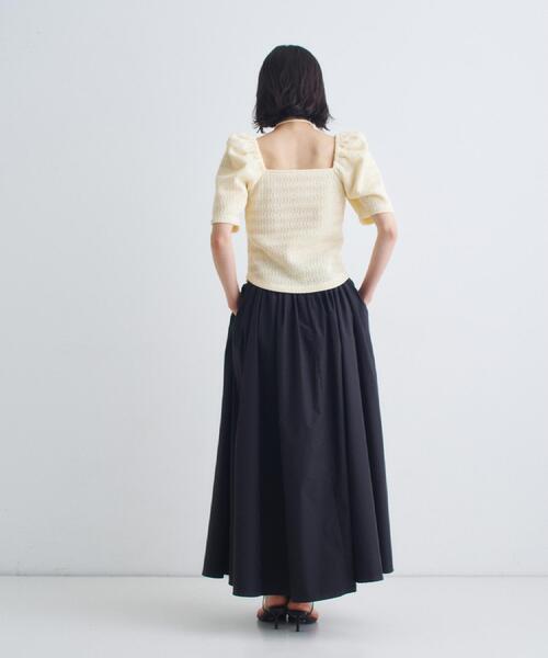 CODE A（コードエー）の「gather puff jersey tops（Tシャツ/カットソー・レディース・ホワイト/ライトイエロー系/ネイビー/ライトブルー・00）」の7枚目の写真