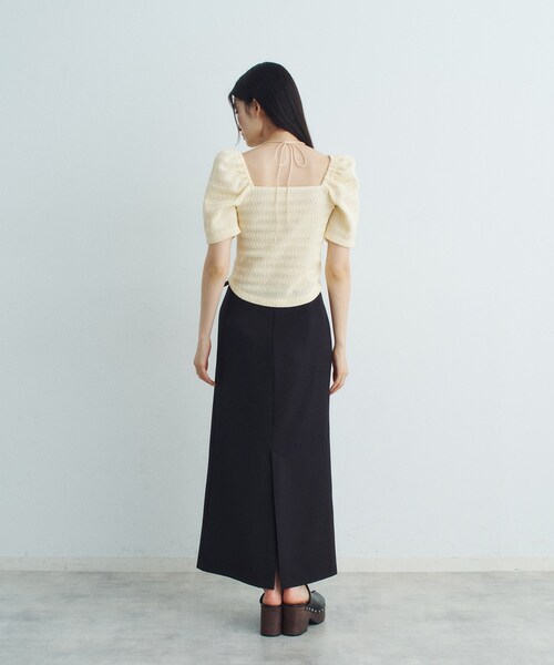 CODE A（コードエー）の「gather puff jersey tops（Tシャツ/カットソー・レディース・ホワイト/ライトイエロー系/ネイビー/ライトブルー・00）」の10枚目の写真