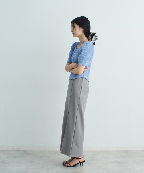 CODE A（コードエー）の「gather puff jersey tops（Tシャツ/カットソー・レディース・ホワイト/ライトイエロー系/ネイビー/ライトブルー・00）」の13枚目の写真