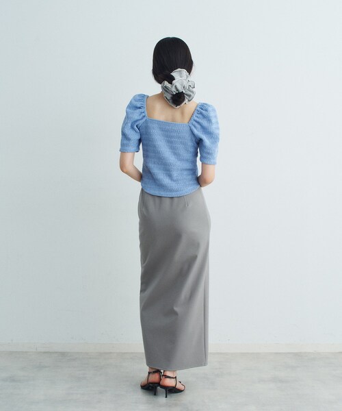 CODE A（コードエー）の「gather puff jersey tops（Tシャツ/カットソー・レディース・ホワイト/ライトイエロー系/ネイビー/ライトブルー・00）」の14枚目の写真
