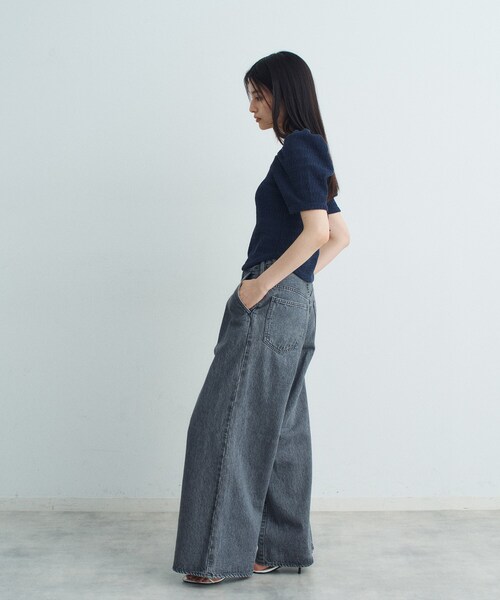CODE A（コードエー）の「gather puff jersey tops（Tシャツ/カットソー・レディース・ホワイト/ライトイエロー系/ネイビー/ライトブルー・00）」の16枚目の写真