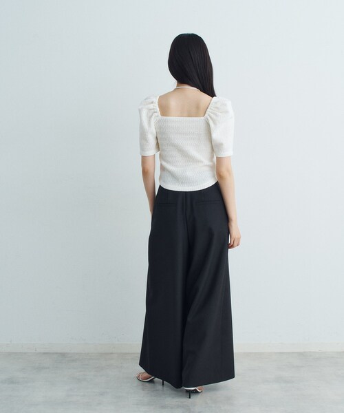 CODE A（コードエー）の「gather puff jersey tops（Tシャツ/カットソー・レディース・ホワイト/ライトイエロー系/ネイビー/ライトブルー・00）」の21枚目の写真