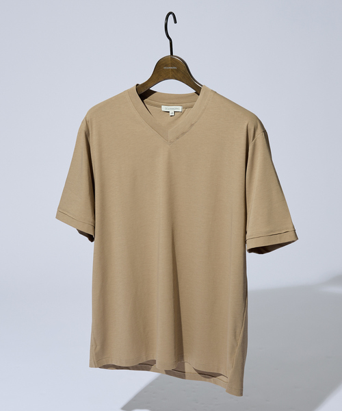 DESIGNWORKS(デザインワークス)の「【ハイツイスト】天竺 カットオフ VネックTシャツ / 接触冷感 / 吸水速乾(Tシャツ/カットソー・メンズ・サックスブルー/ピンク/モカ・46/48/50)」の22枚目の写真