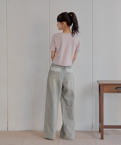 Chico（チコ）の「フォトチビT（Tシャツ/カットソー・レディース・ベージュ/ピンク/ホワイト/ブラック・FREE）」の13枚目の写真