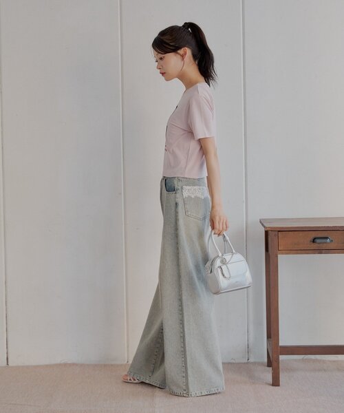 Chico（チコ）の「フォトチビT（Tシャツ/カットソー・レディース・ベージュ/ピンク/ホワイト/ブラック・FREE）」の15枚目の写真