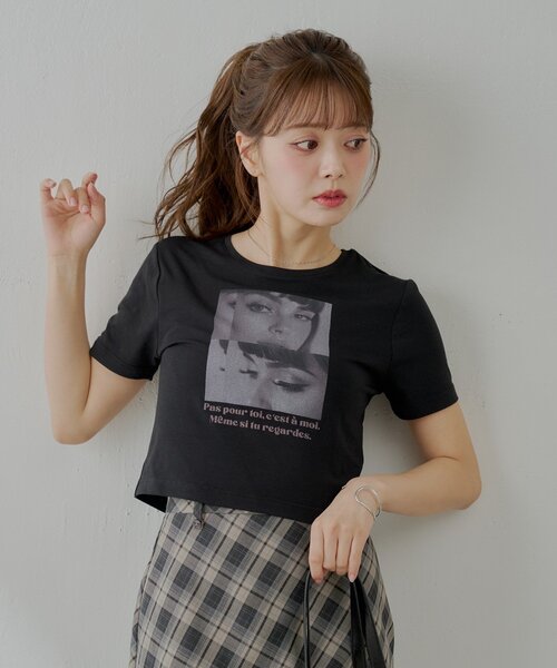 Chico（チコ）の「フォトチビT（Tシャツ/カットソー・レディース・ベージュ/ピンク/ホワイト/ブラック・FREE）」の20枚目の写真