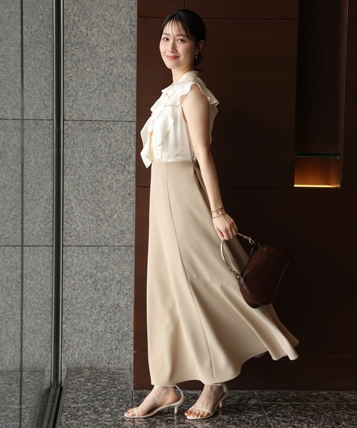 Apuweiser-riche ボウタイ配色ワンピース Apuweiser-riche（アプワイザーリッシェ）の「配色ボウタイ