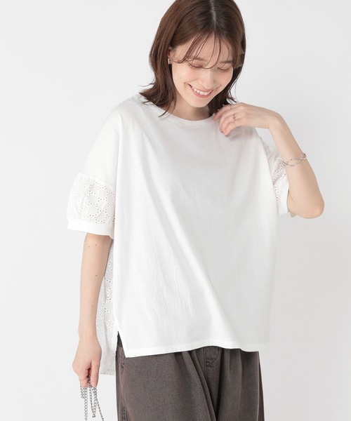 studio CLIP(スタディオクリップ)の「サークルレース切り替えプルオーバー(Tシャツ/カットソー・レディース・ブラウン/ブラック/ブルー/オフホワイト・FREE)」の7枚目の写真