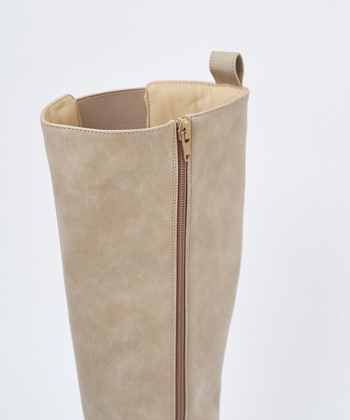 one after another NICE CLAUP(ワンアフターアナザーナイスクラップ)の「【マイナス3キロ見え】サイドゴアボリュームソールロングブーツ(ブーツ・レディース・ブラック/グレイッシュベージュ/ダークブラウン・S/M/L)」の11枚目の写真