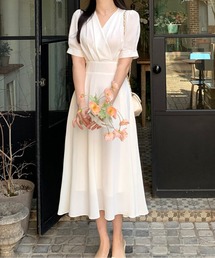 カシュクール」に該当するワンピース/ドレス（ホワイト/白色系