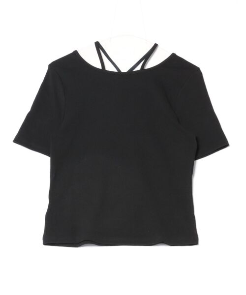 SUNFLOWER EIGHT（サンフラワーエイト）の「クロスデザインカットソー（Tシャツ/カットソー・レディース・ホワイト/ピンク/ブラック/カーキ・S/M/L）」の11枚目の写真