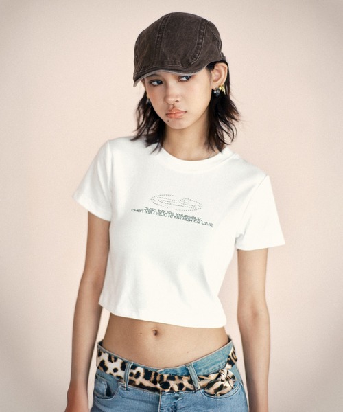 セール】ロゴラインストーンミニT（Tシャツ/カットソー
