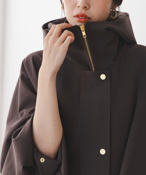 NOBLE ハイツイストダブルクロスフーディブルゾン ブラウン 38