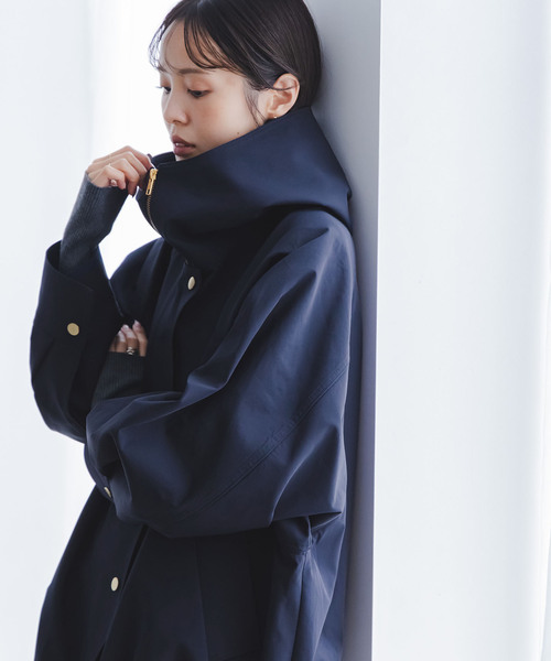 Noble（ノーブル）の「《追加》ハイツイストダブルクロスフーディブルゾン（その他アウター・レディース・モカ/ブラウン/ネイビー・36/38）」の9枚目の写真