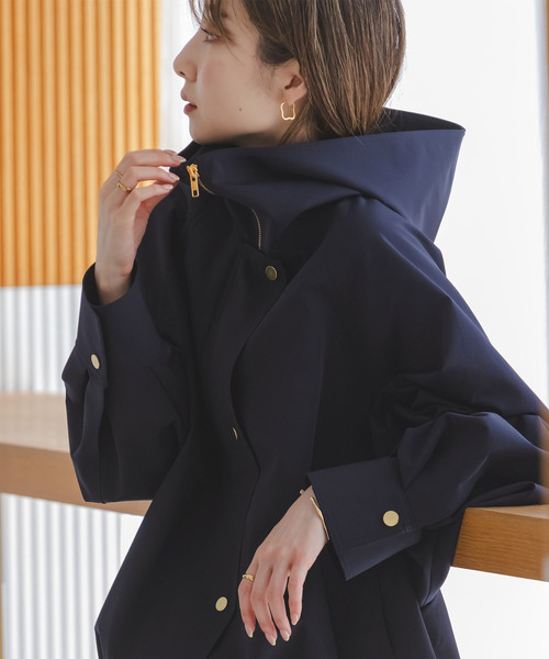 Noble（ノーブル）の「《追加》ハイツイストダブルクロスフーディブルゾン（その他アウター・レディース・モカ/ブラウン/ネイビー・36/38）」の14枚目の写真