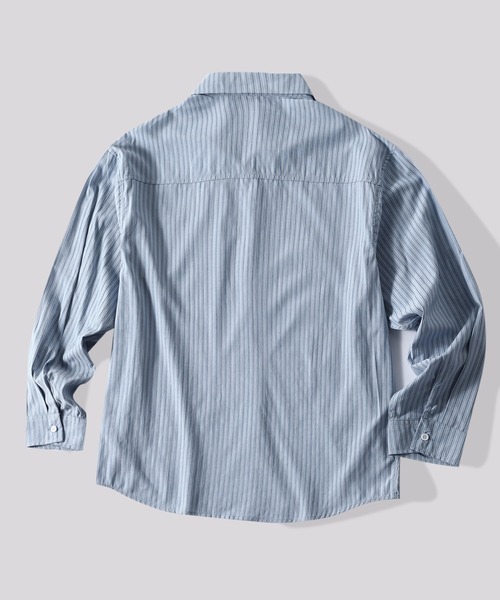 TOBEE(トゥビー)の「【TOBEE】ルーズフィット ピンストライプ レギュラーシャツ(シャツ/ブラウス・メンズ・ブルー・MEDIUM/LARGE/X-LARGE/SMALL)」の15枚目の写真