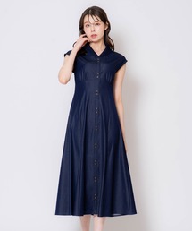 美品 ヴェルメイユパーイエナ ウール圧縮スムースウエストシェイプ ワンピース 紺 セール】ウール圧縮スムース ウエストシェイプワンピ―ス