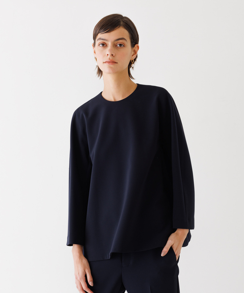 DESIGNWORKS（デザインワークス）の「ダブルクロスブラウス（シャツ/ブラウス・レディース・ブラック/ネイビー・38）」の2枚目の写真