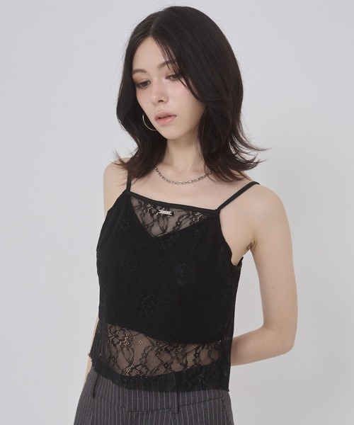 ENVYM（アンビー）の「【Aimi×ENVYM】レースキャミソール（キャミソール・レディース・ブラック/ホワイト・FREE）」の15枚目の写真