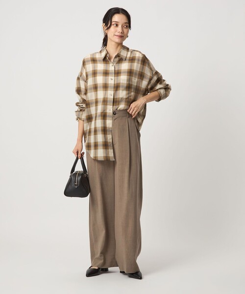 green label relaxing（グリーンレーベルリラクシング）の「［size SHORT/TALLあり］パウダリー ワイド パンツ（その他パンツ・レディース・ライトグレー/ブラック/モカ・40/38/36/34/SHORT/TALL）」の21枚目の写真