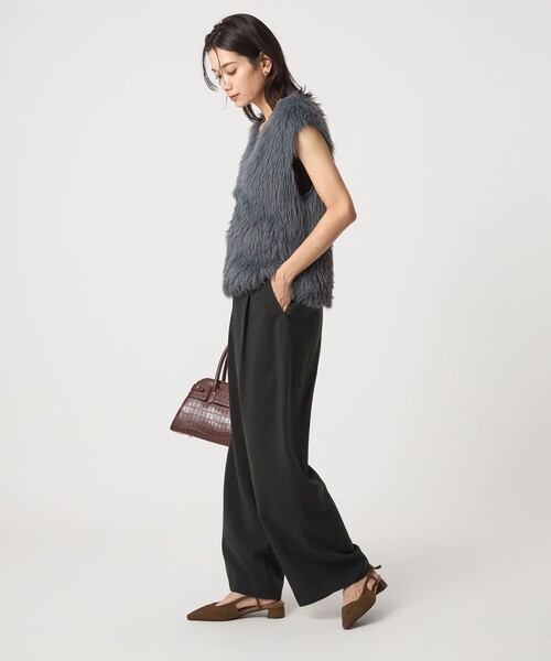 green label relaxing（グリーンレーベルリラクシング）の「［size SHORT/TALLあり］パウダリー ワイド パンツ（その他パンツ・レディース・ライトグレー/ブラック/モカ・40/38/36/34/SHORT/TALL）」の18枚目の写真