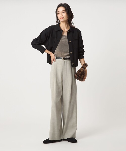 green label relaxing（グリーンレーベルリラクシング）の「［size SHORT/TALLあり］パウダリー ワイド パンツ（その他パンツ・レディース・ライトグレー/ブラック/モカ・40/38/36/34/SHORT/TALL）」の17枚目の写真