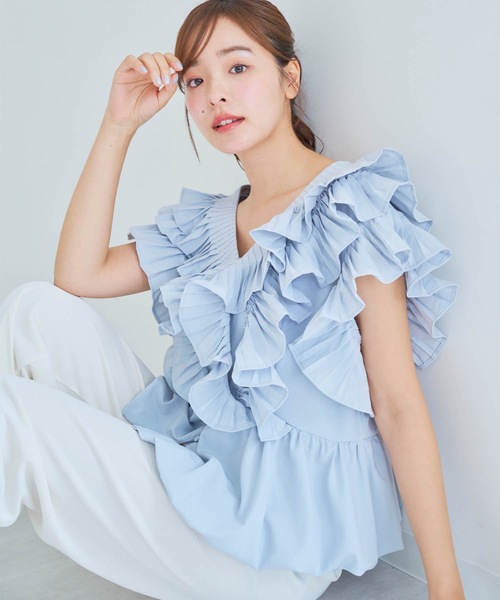 2024SS✨マーレット MAGERE PRIN ブラウス バルーンスリーブ 美品2024SS マーレット MAGERE PRIN ブラウス バルーンスリーブ