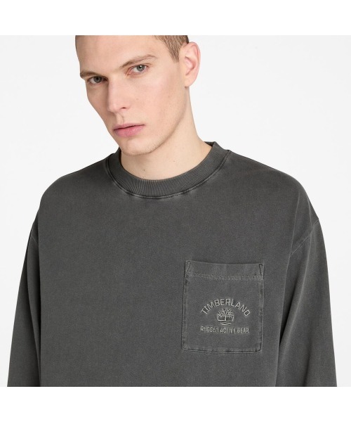 Timberland（ティンバーランド）の「長袖 ガーメントダイ Tシャツ メンズ（Tシャツ/カットソー・メンズ・ブラック・LARGE/MEDIUM/SMALL/X-LARGE/XX-LARGE）」の3枚目の写真