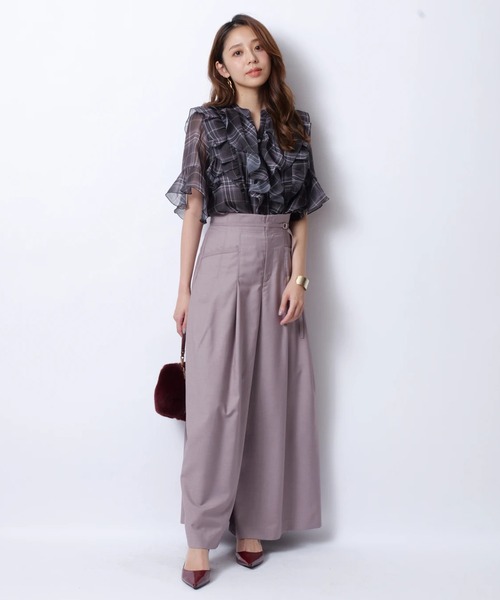 JUSGLITTY（ジャスグリッティー）の「シアーチェックブラウス（シャツ/ブラウス・レディース・ブルー/ピンク・1/2）」の10枚目の写真